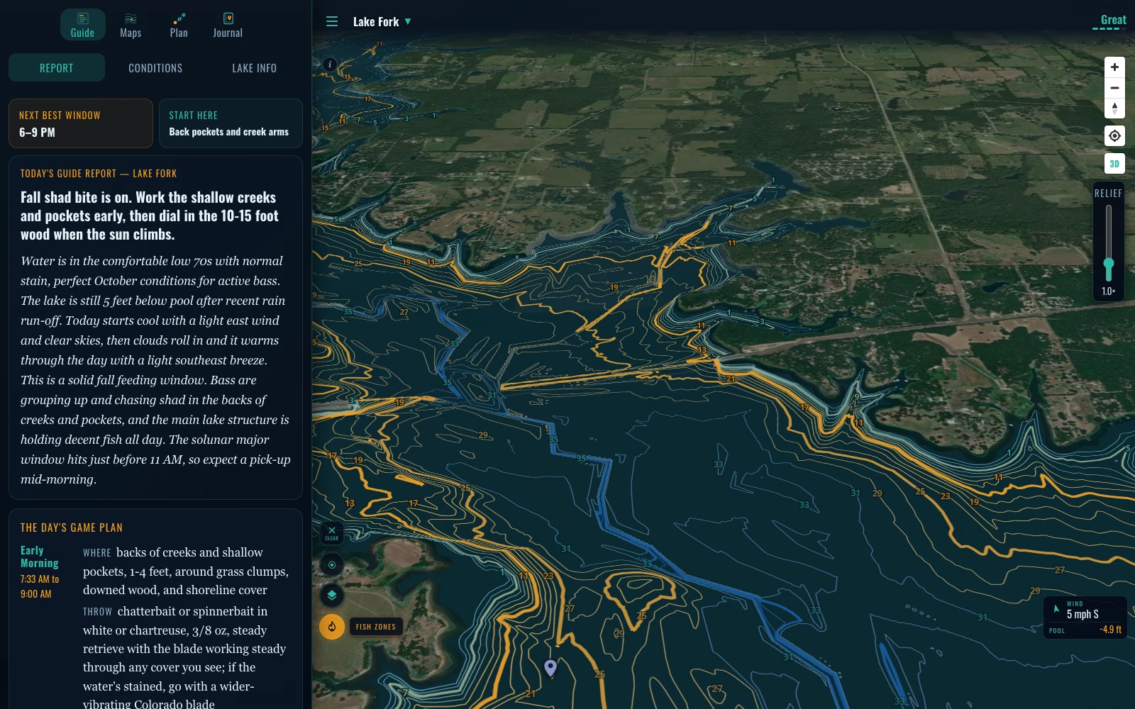 Survey-grade depth in 3D — Lake Fork, Texas