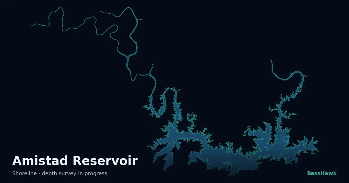 Amistad Reservoir shoreline outline