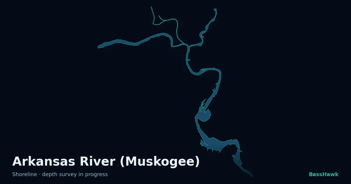 Arkansas River (Muskogee) shoreline outline