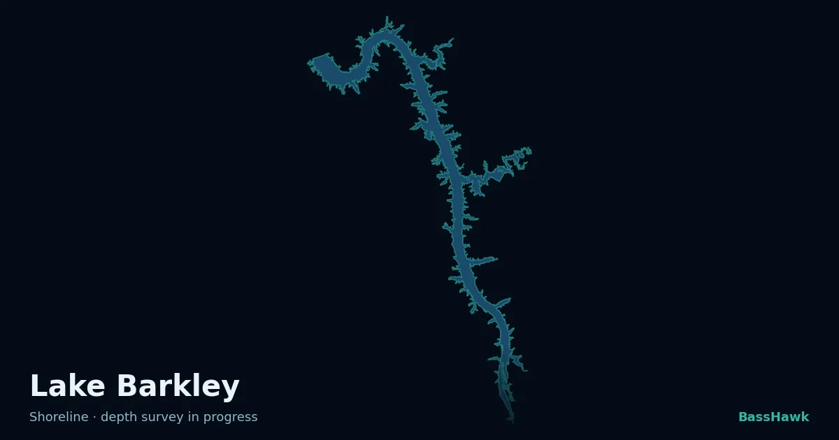 Lake Barkley shoreline outline