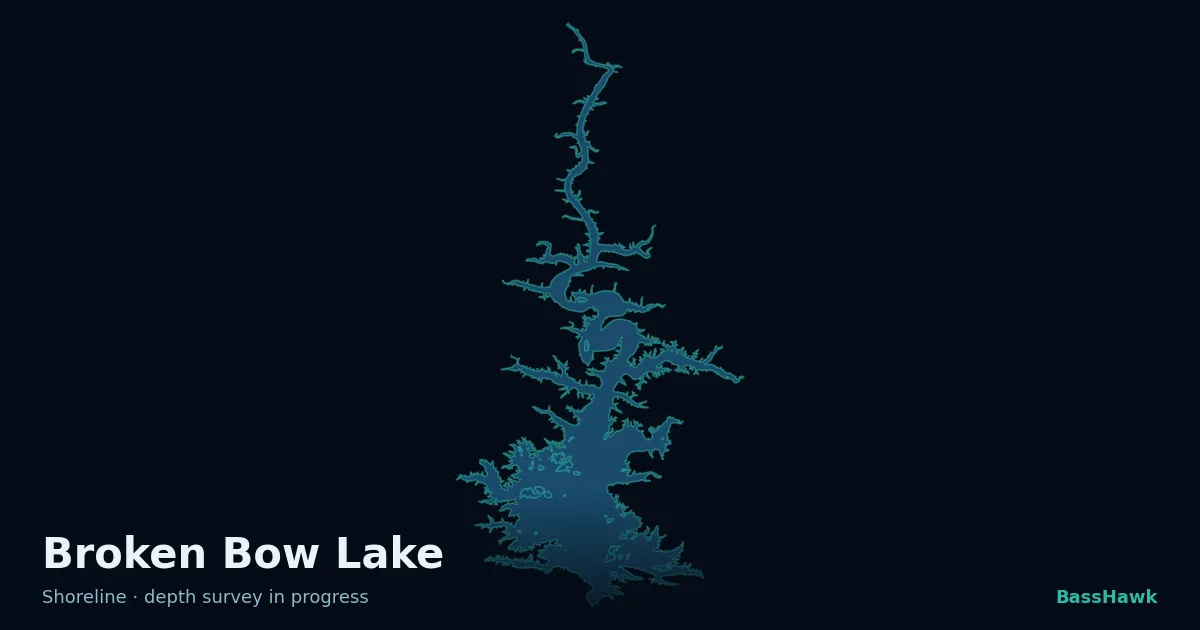 Broken Bow Lake shoreline outline