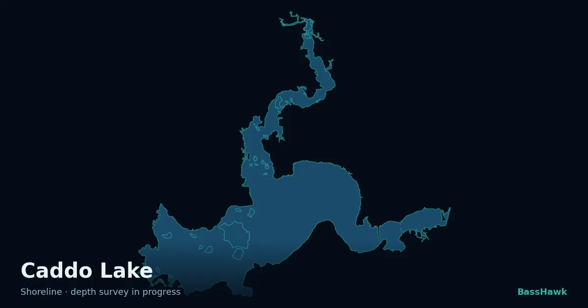Caddo Lake shoreline outline