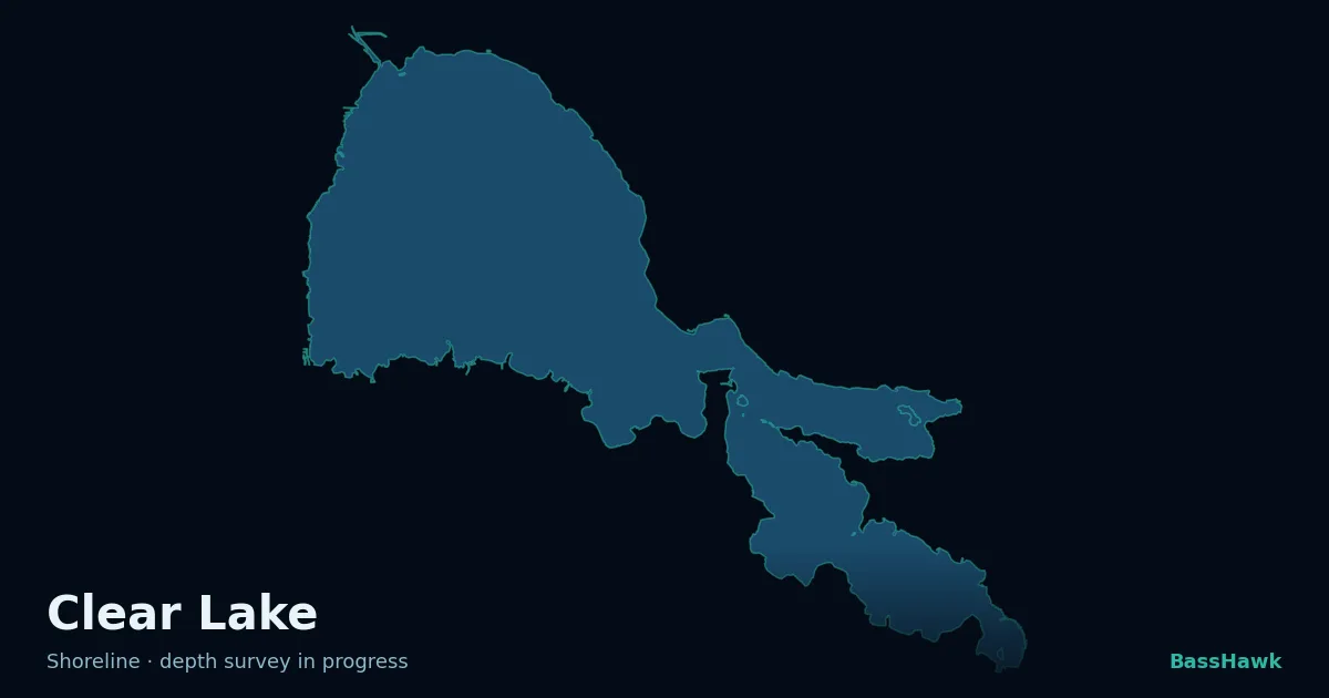 Clear Lake shoreline outline