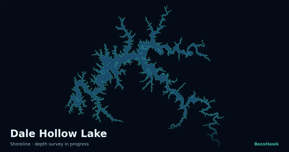 Dale Hollow Lake shoreline outline