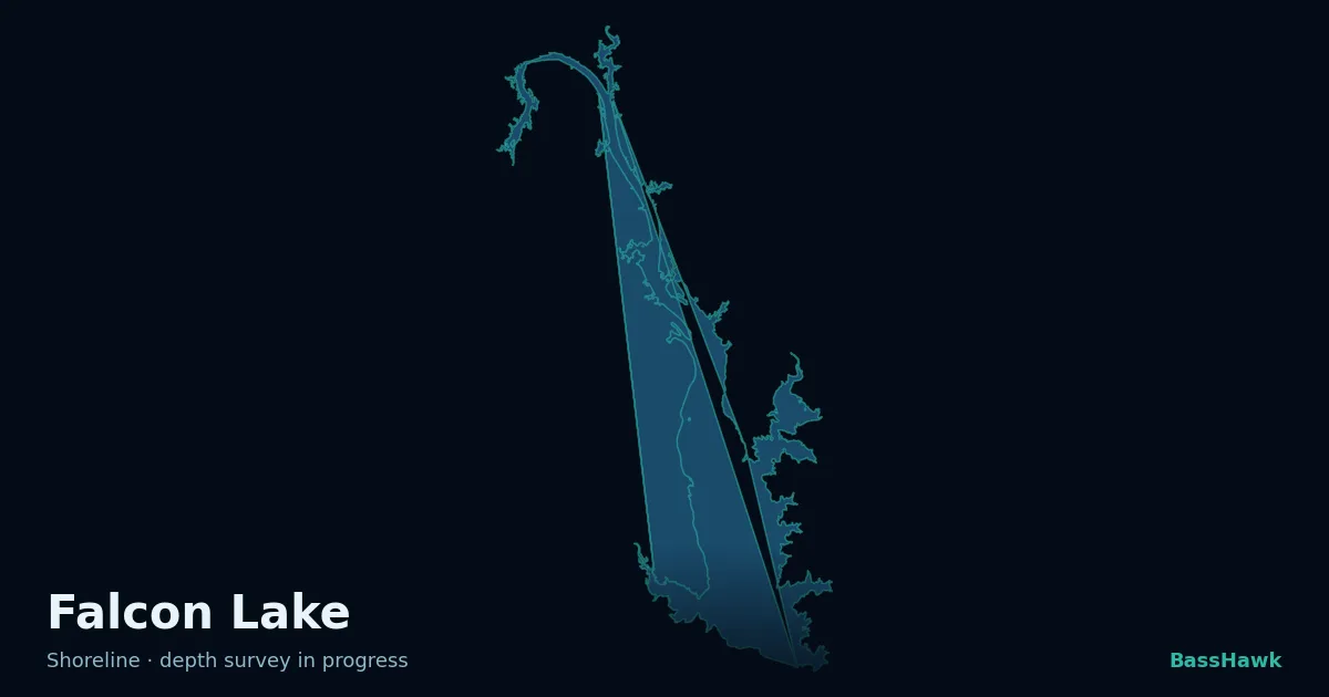 Falcon Lake shoreline outline