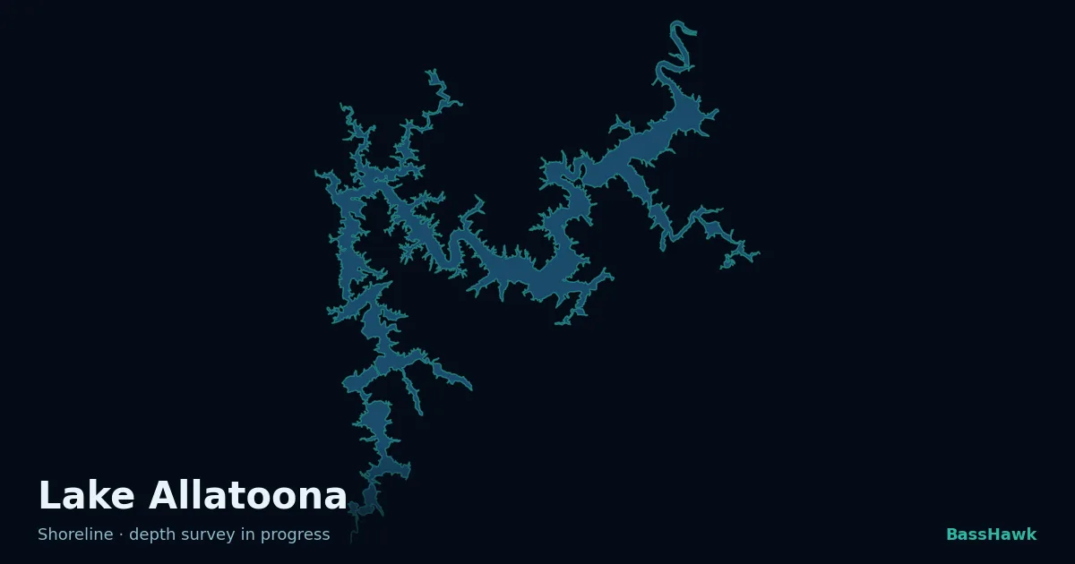 Lake Allatoona shoreline outline