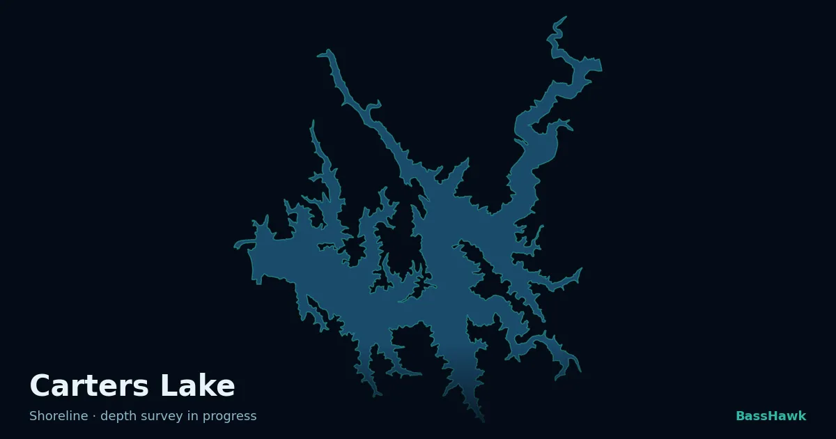 Carters Lake shoreline outline
