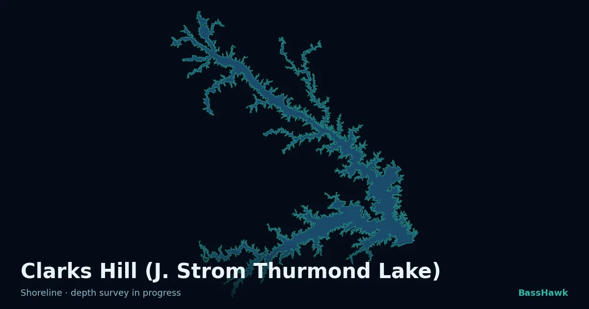 Clarks Hill (J. Strom Thurmond Lake) shoreline outline