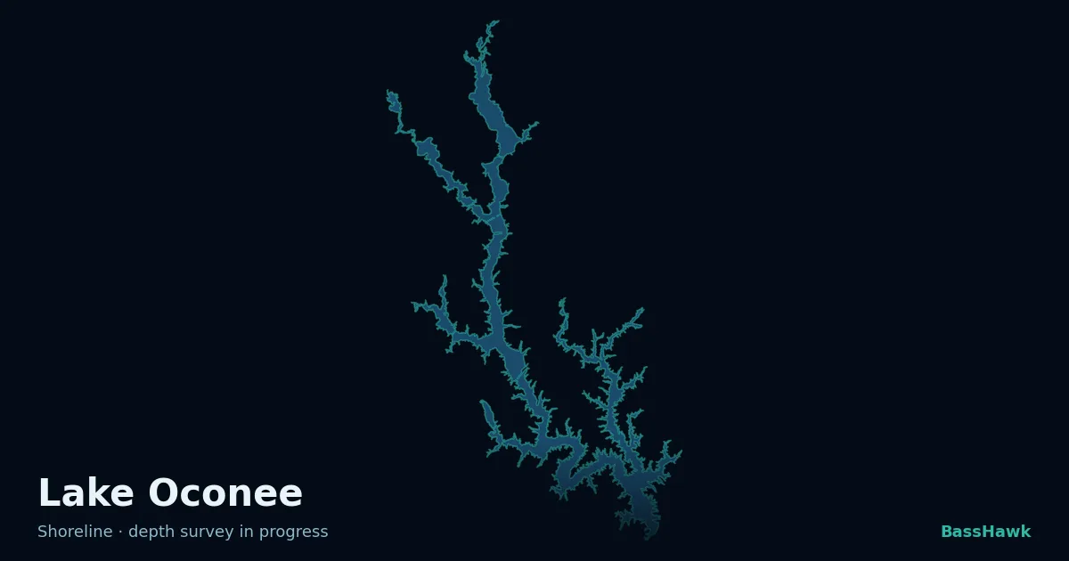 Lake Oconee shoreline outline