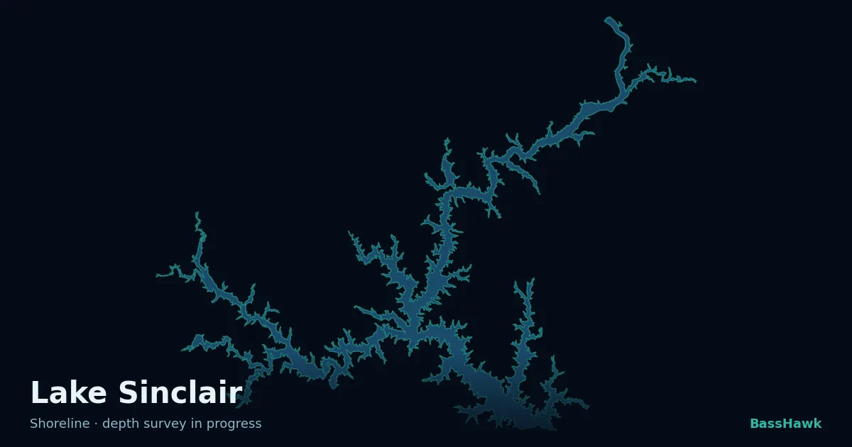 Lake Sinclair shoreline outline
