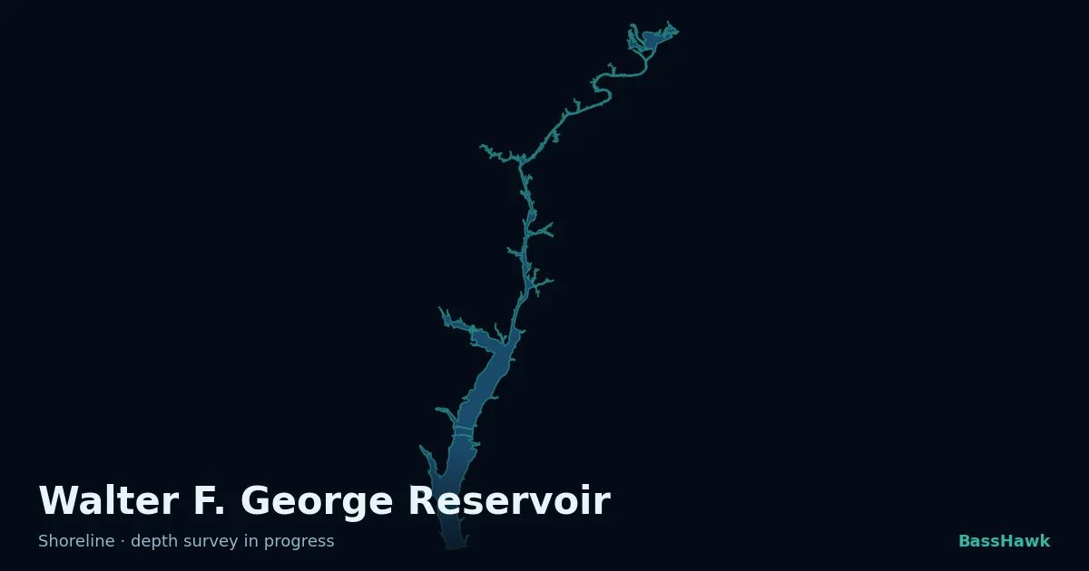 Walter F. George Reservoir shoreline outline