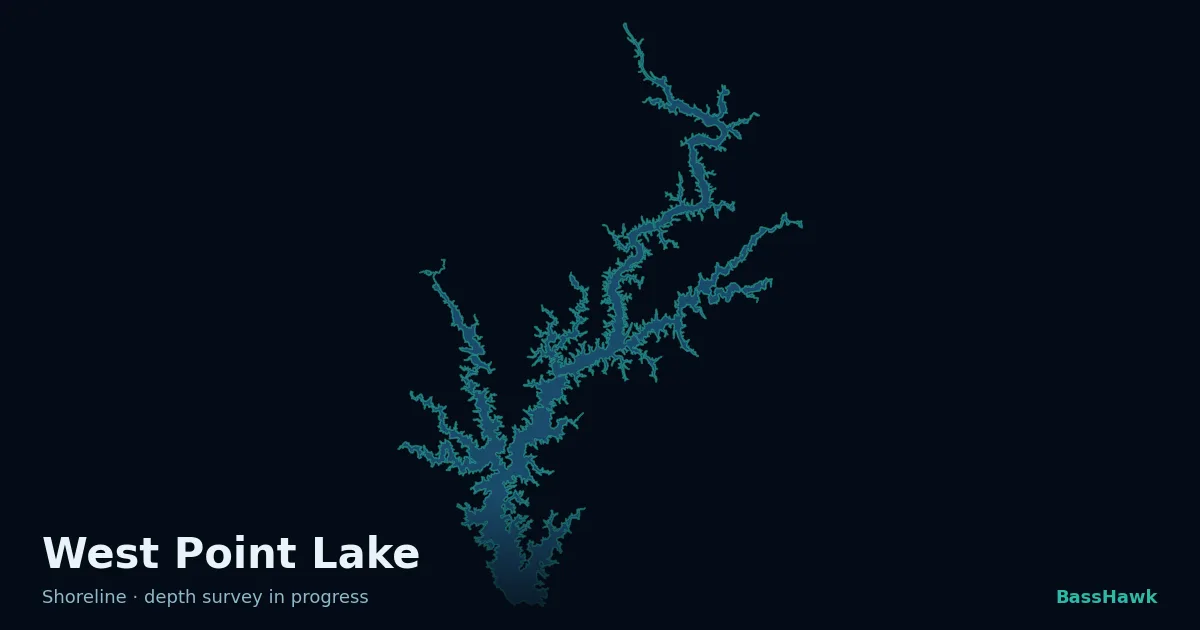 West Point Lake shoreline outline