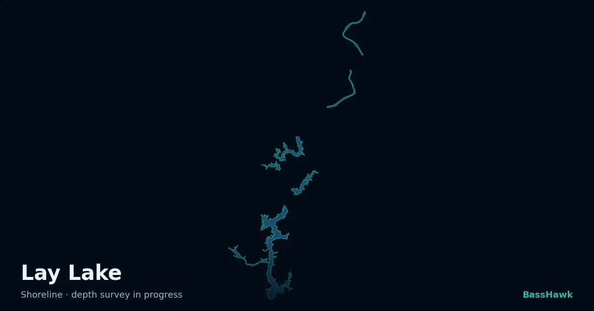 Lay Lake shoreline outline