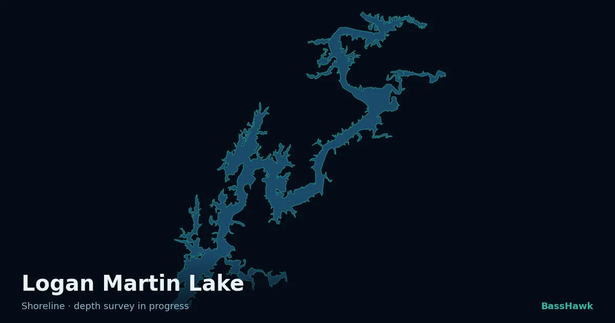 Logan Martin Lake shoreline outline