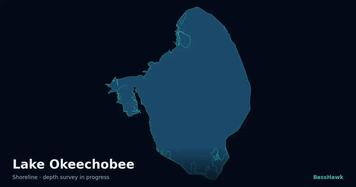 Lake Okeechobee shoreline outline