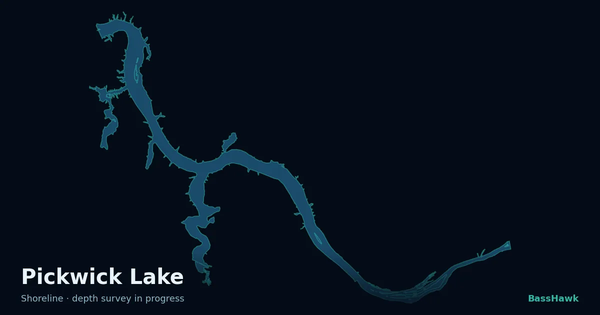 Pickwick Lake shoreline outline