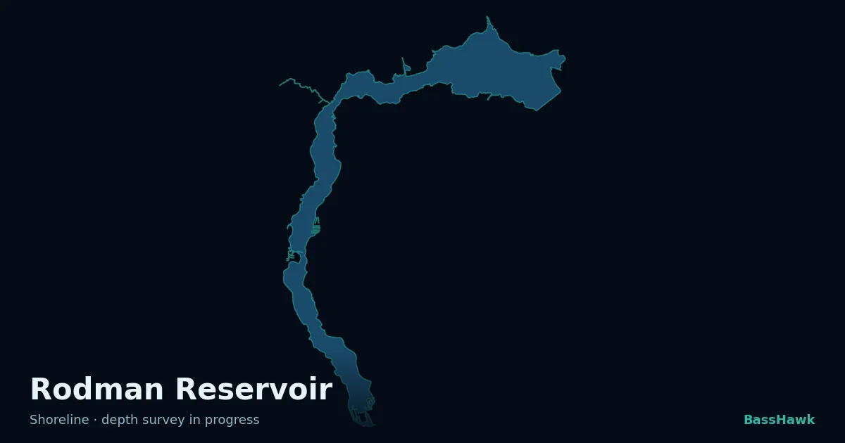 Rodman Reservoir shoreline outline