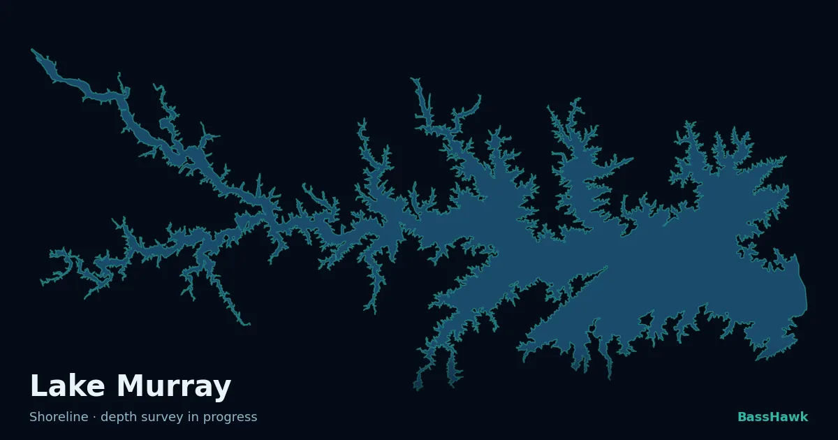Lake Murray shoreline outline