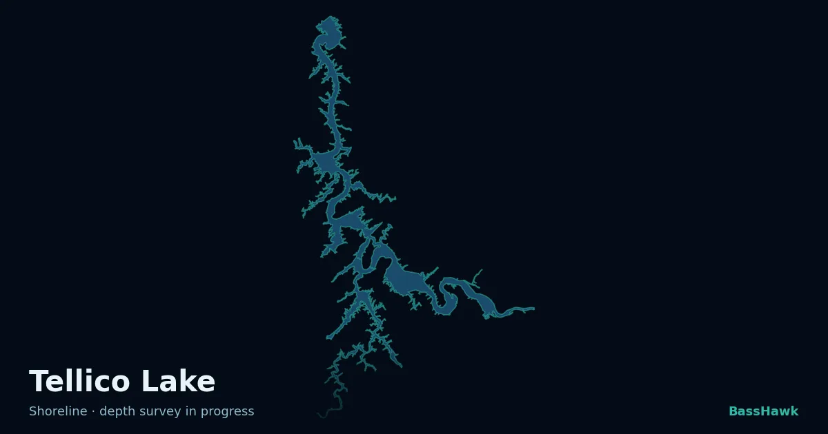 Tellico Lake shoreline outline