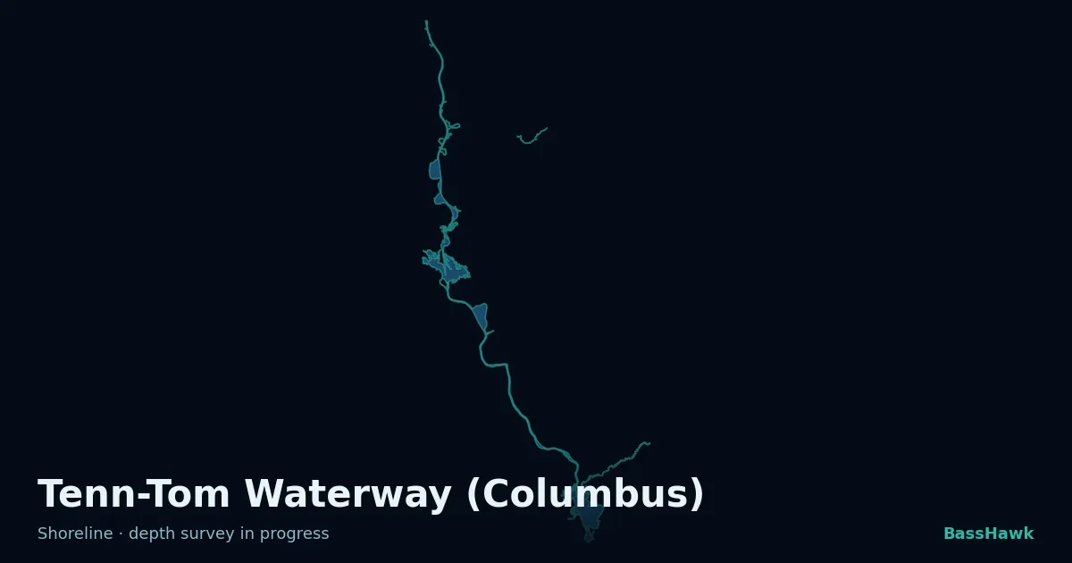 Tenn-Tom Waterway (Columbus) shoreline outline
