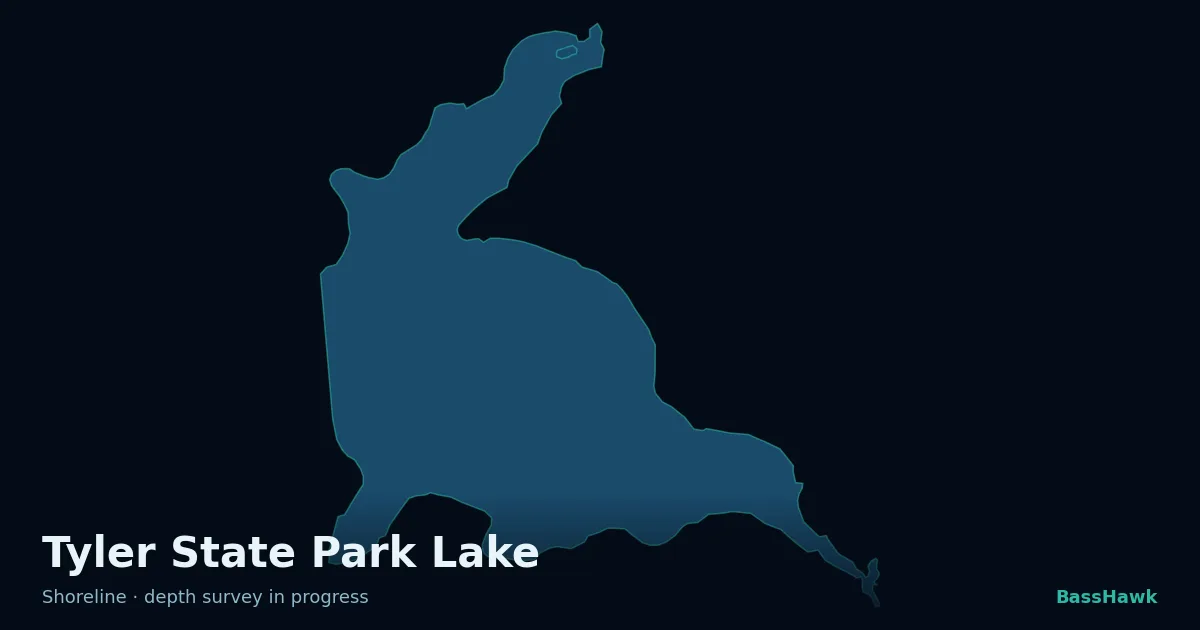 Tyler State Park Lake shoreline outline