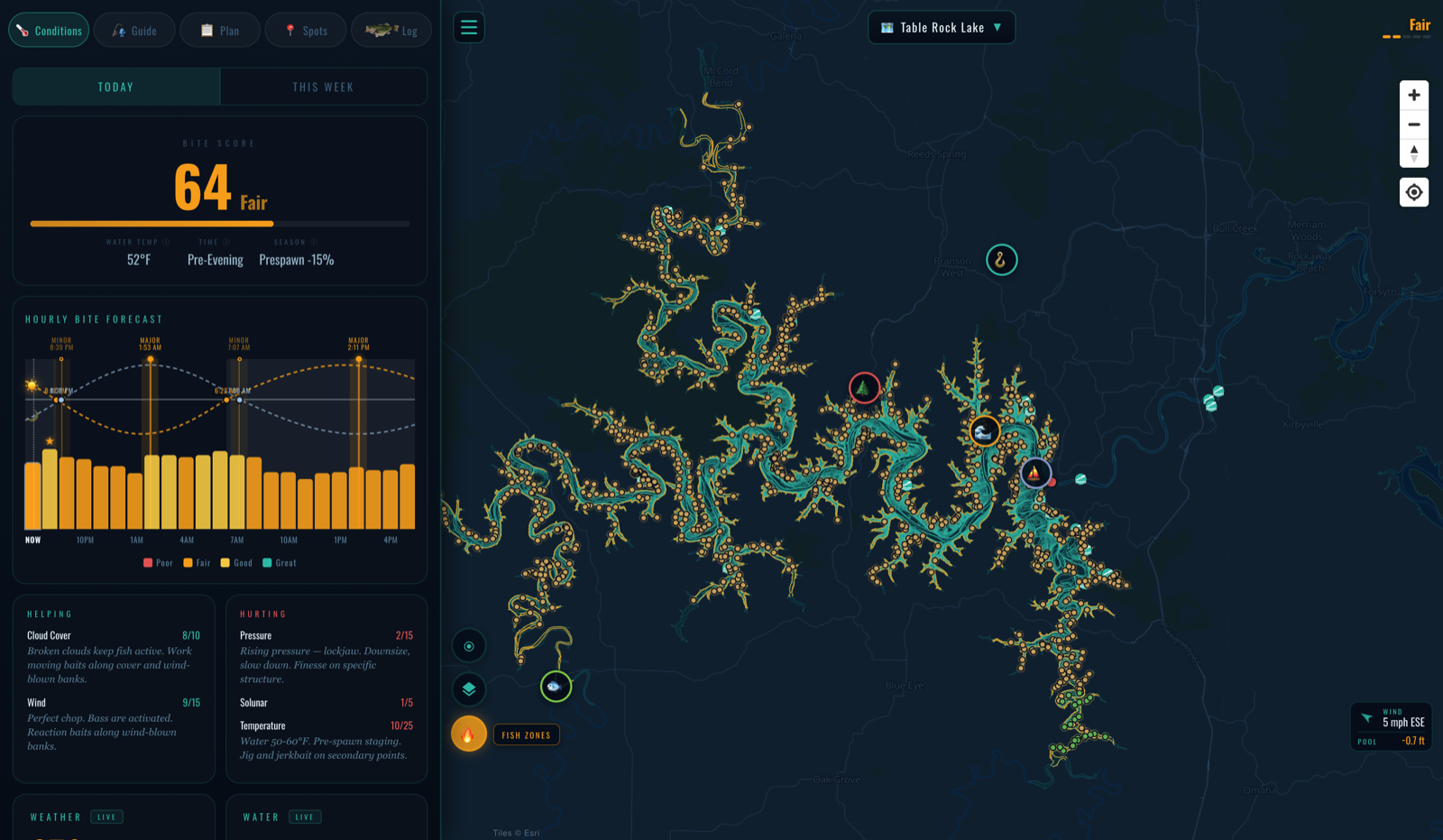 2,441 state-placed attractor sites — Table Rock Lake, Missouri