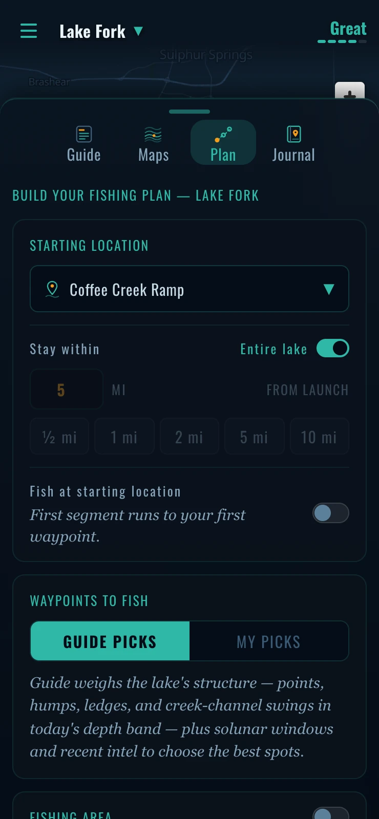 Your plan in your hand — Lake Fork, Texas